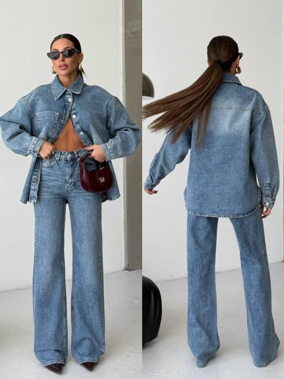 Komplet 2w1 Lunno jeans niebieski