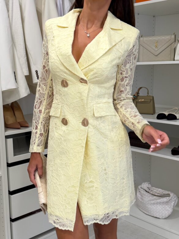 Dress Milan Muse with viscose butter yellow 