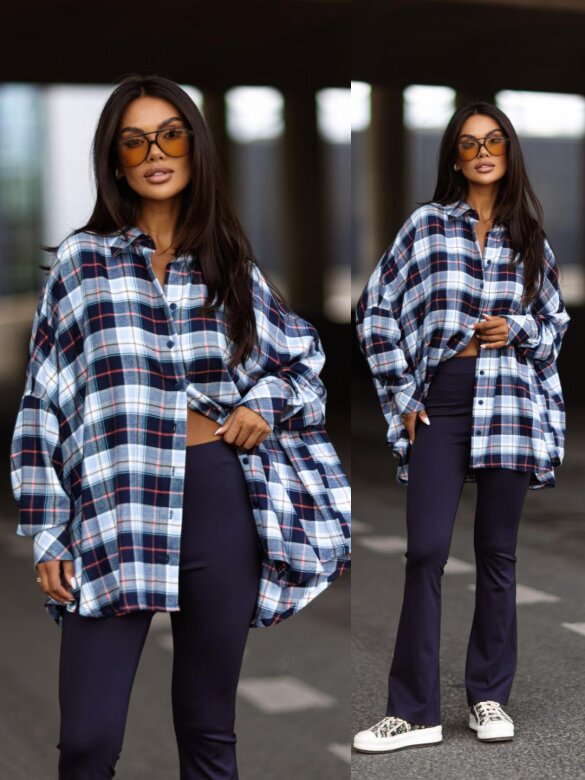 Shirt Easy Wear checked blue-navy