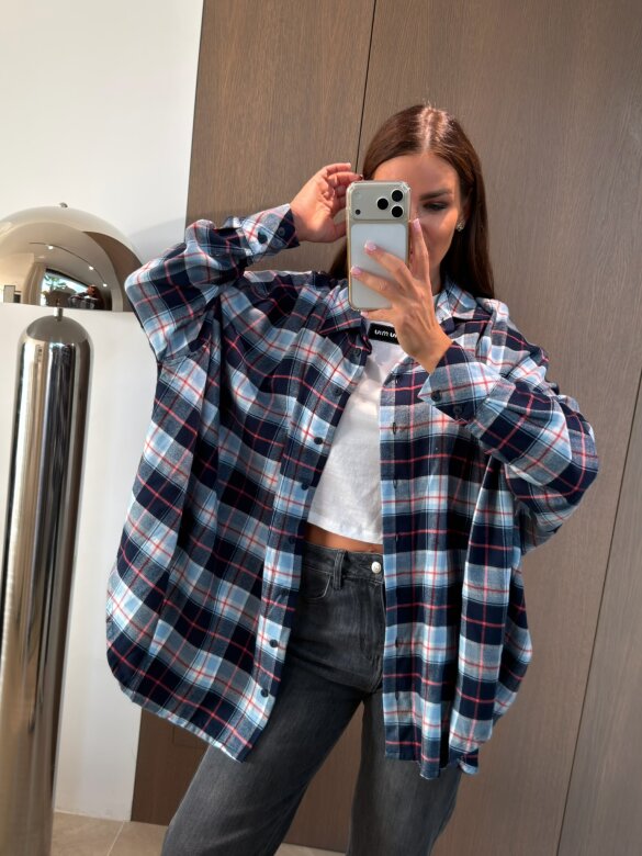 Shirt Easy Wear checked blue-navy