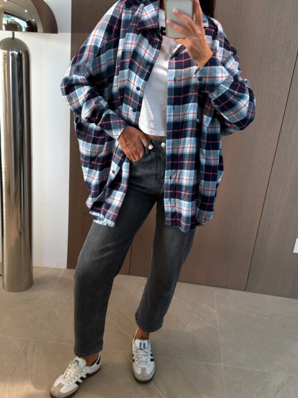 Shirt Easy Wear checked blue-navy