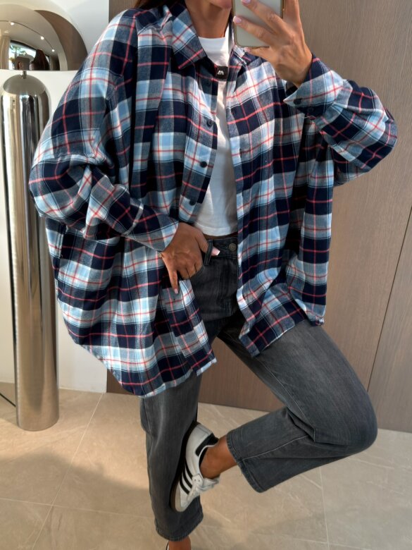 Shirt Easy Wear checked blue-navy