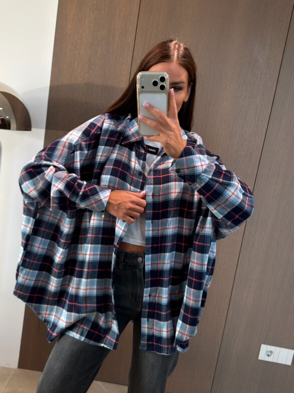 Shirt Easy Wear checked blue-navy