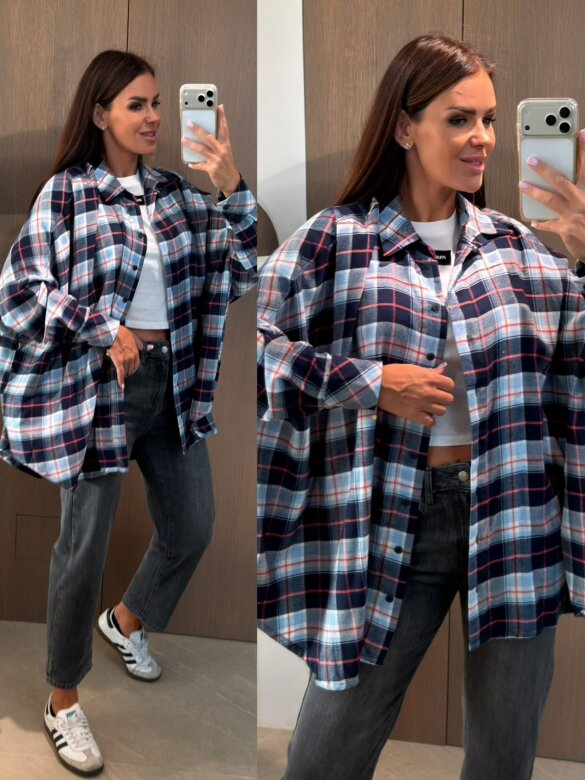Shirt Easy Wear checked blue-navy