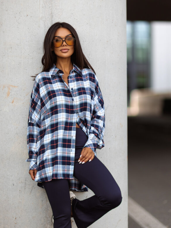 Shirt Easy Wear checked blue-navy