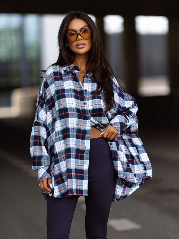 Shirt Easy Wear checked blue-navy