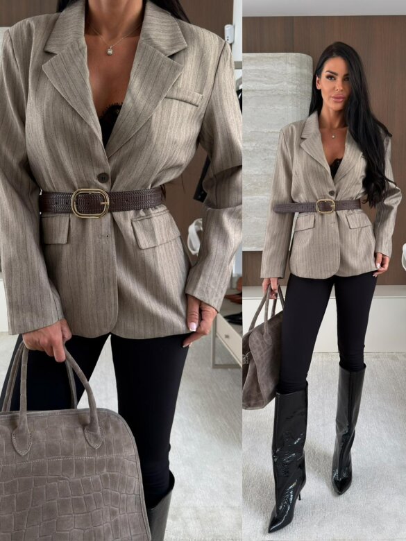 Blazer Rayo with belt beige